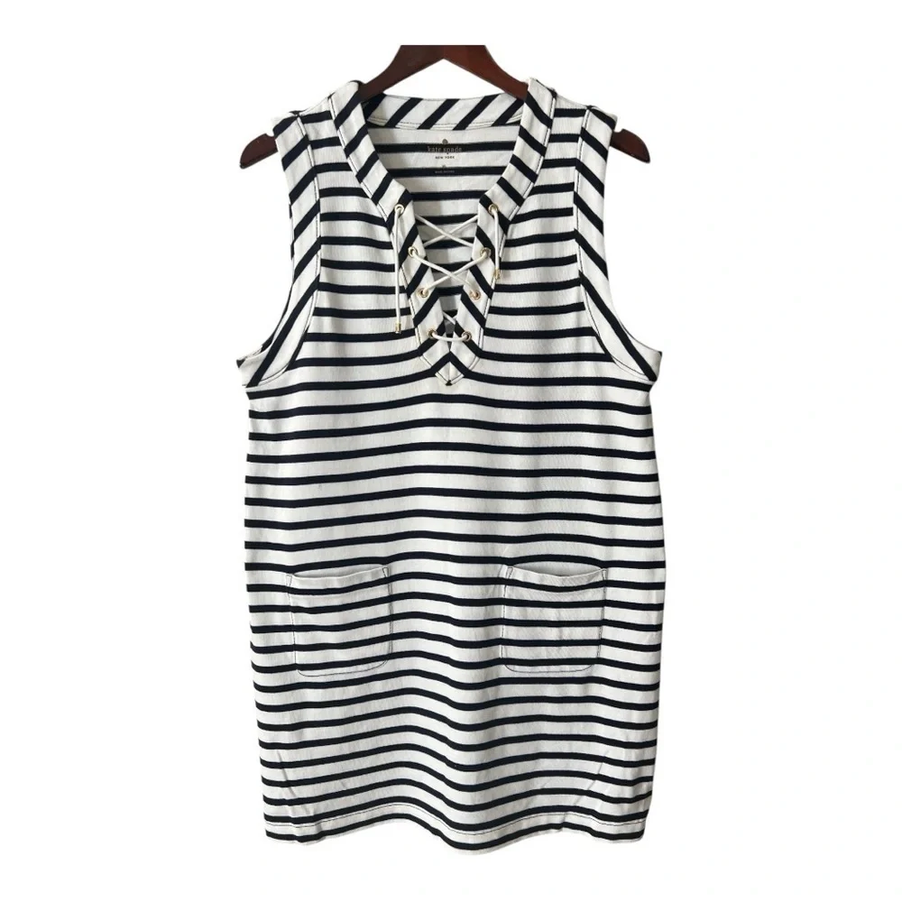 Kate Spade Nautical Midi Sleeveless Striped Dress Size XL NWOT